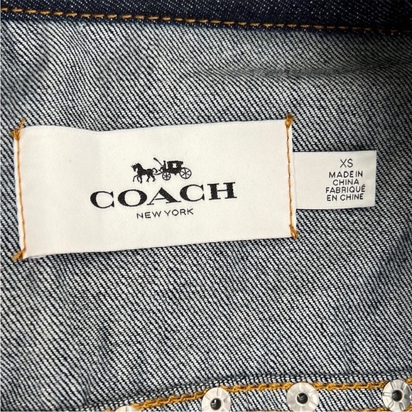 Coach Embroidered Denim Jean Jacket in Multi - Picture 4 of 16